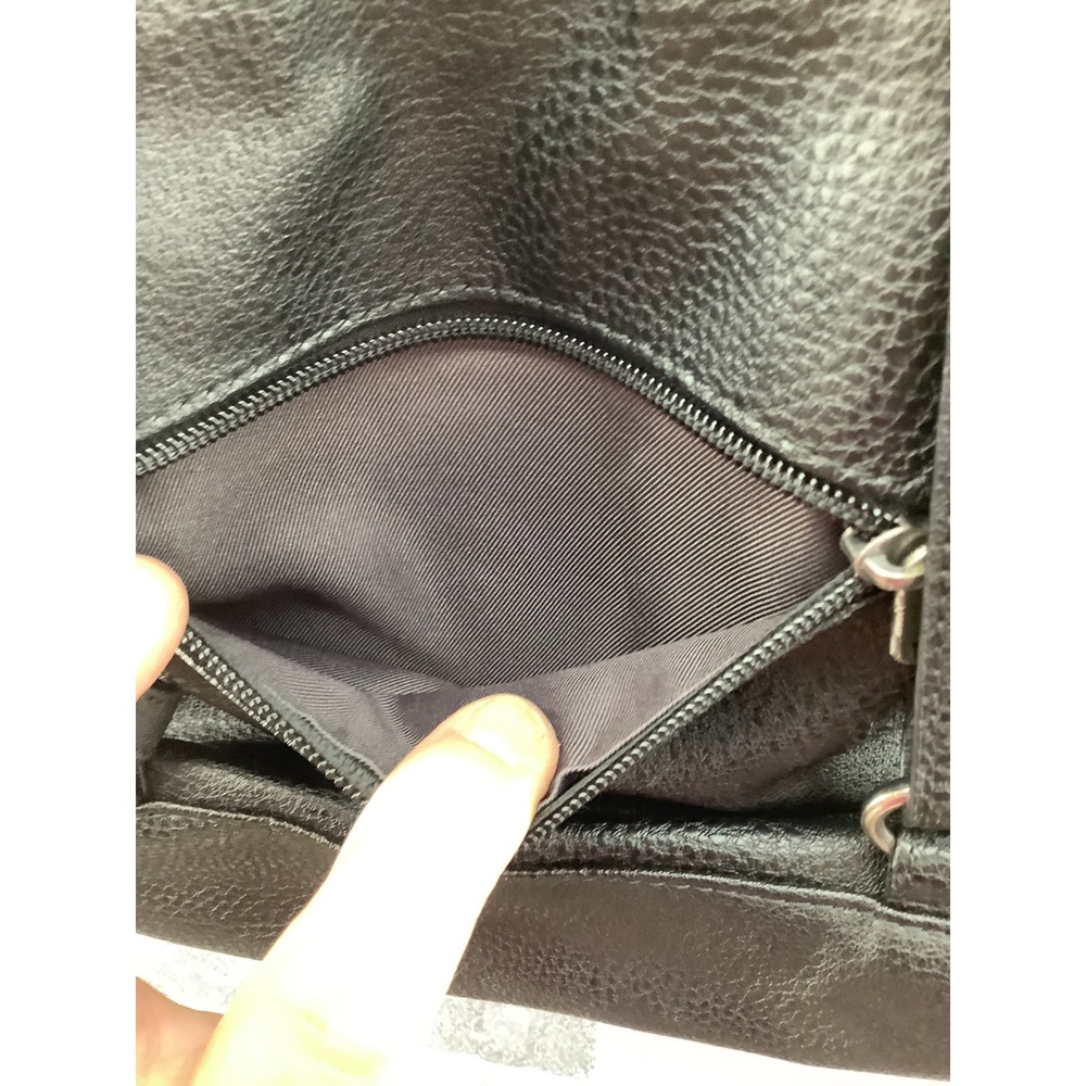 The Sak Black Pebbled Leather Convertible Backpack Crossbody Bag Studded Trim - Picture 6 of 8
